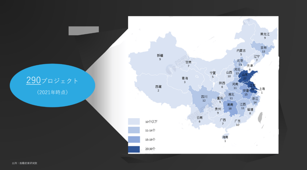 図11：中国におけるスマートシティのプロジェクト導入実績